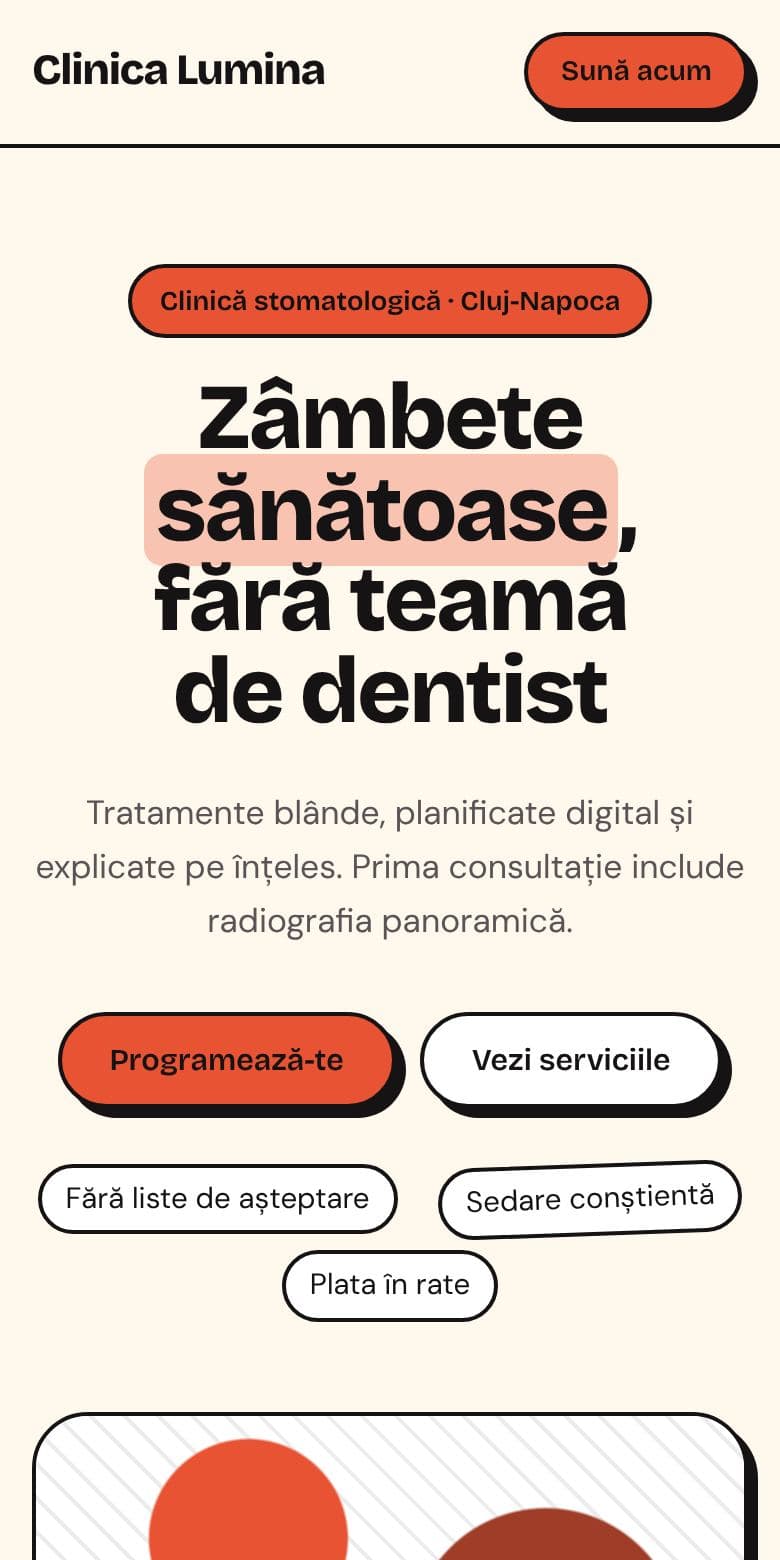 Același site, stilul Pop, pe telefon