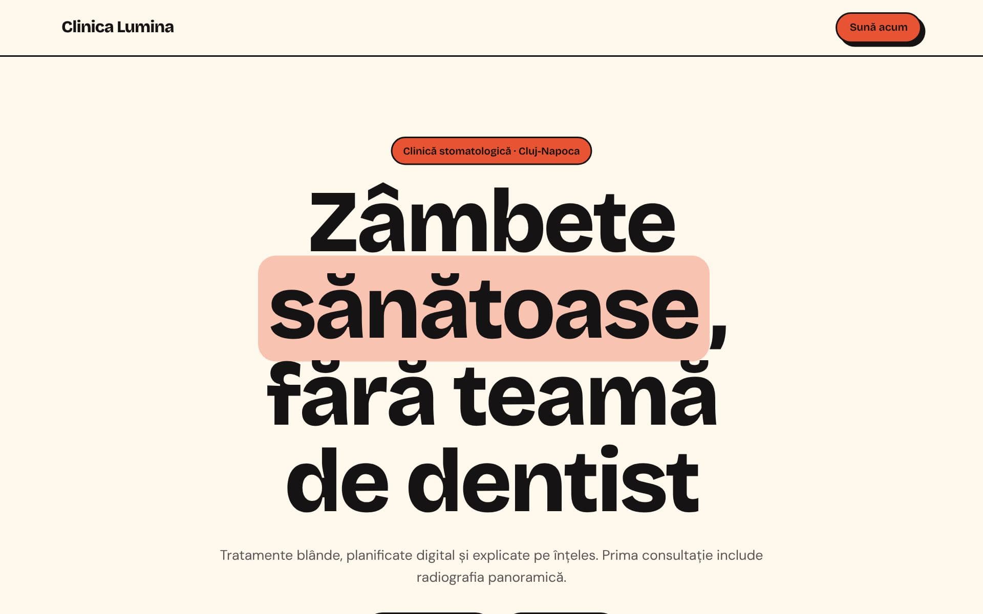 Secțiune dintr-un site în stilul Pop