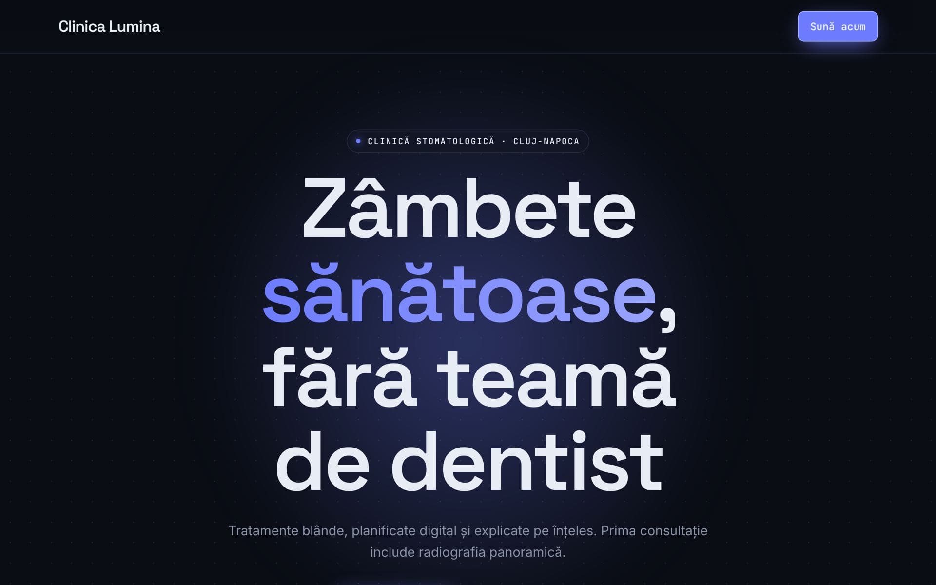 Secțiune dintr-un site în stilul Tehnic